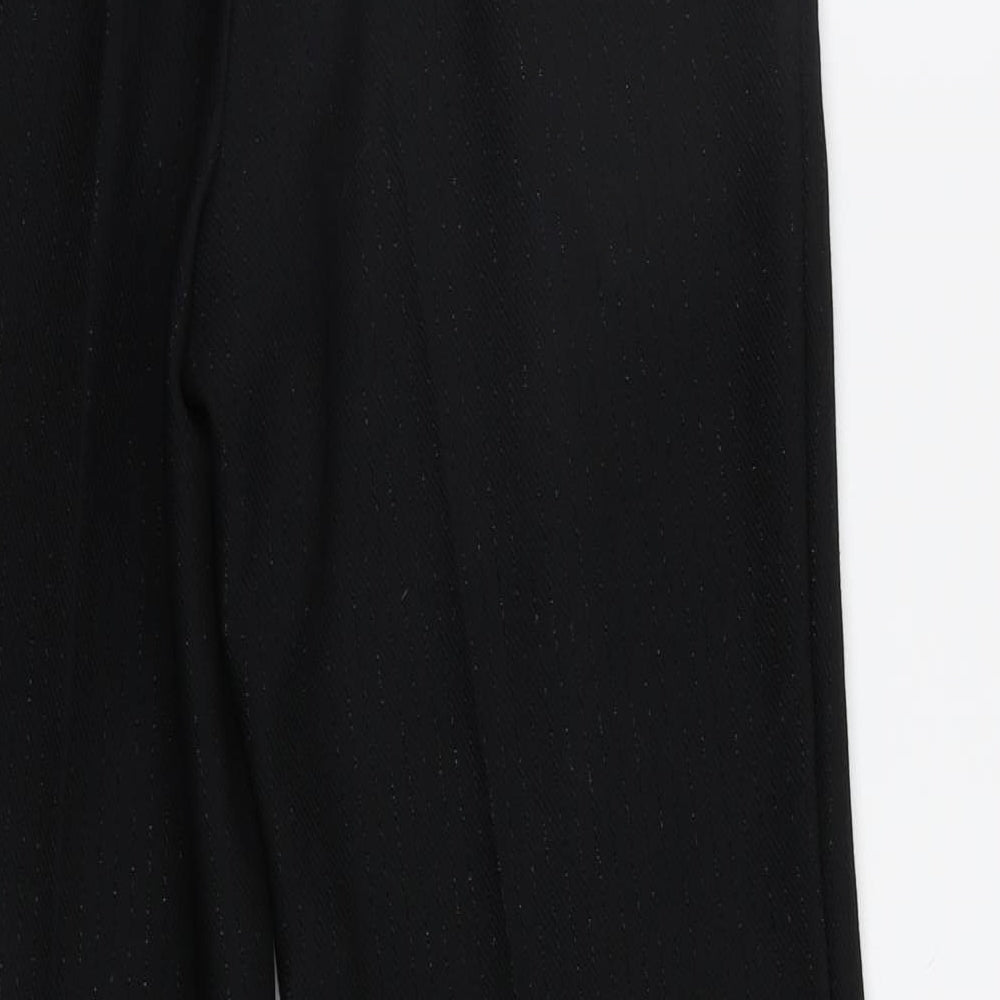 M&S Womens Black Striped Trousers Size 10 L26 in