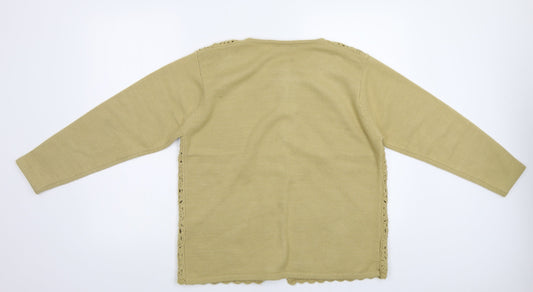Donna Lewis Womens Beige Cardigan Jumper Size M