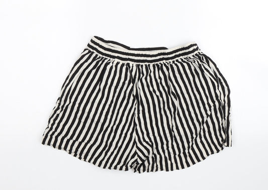 H&M Womens Black Striped Culotte Shorts Size 6
