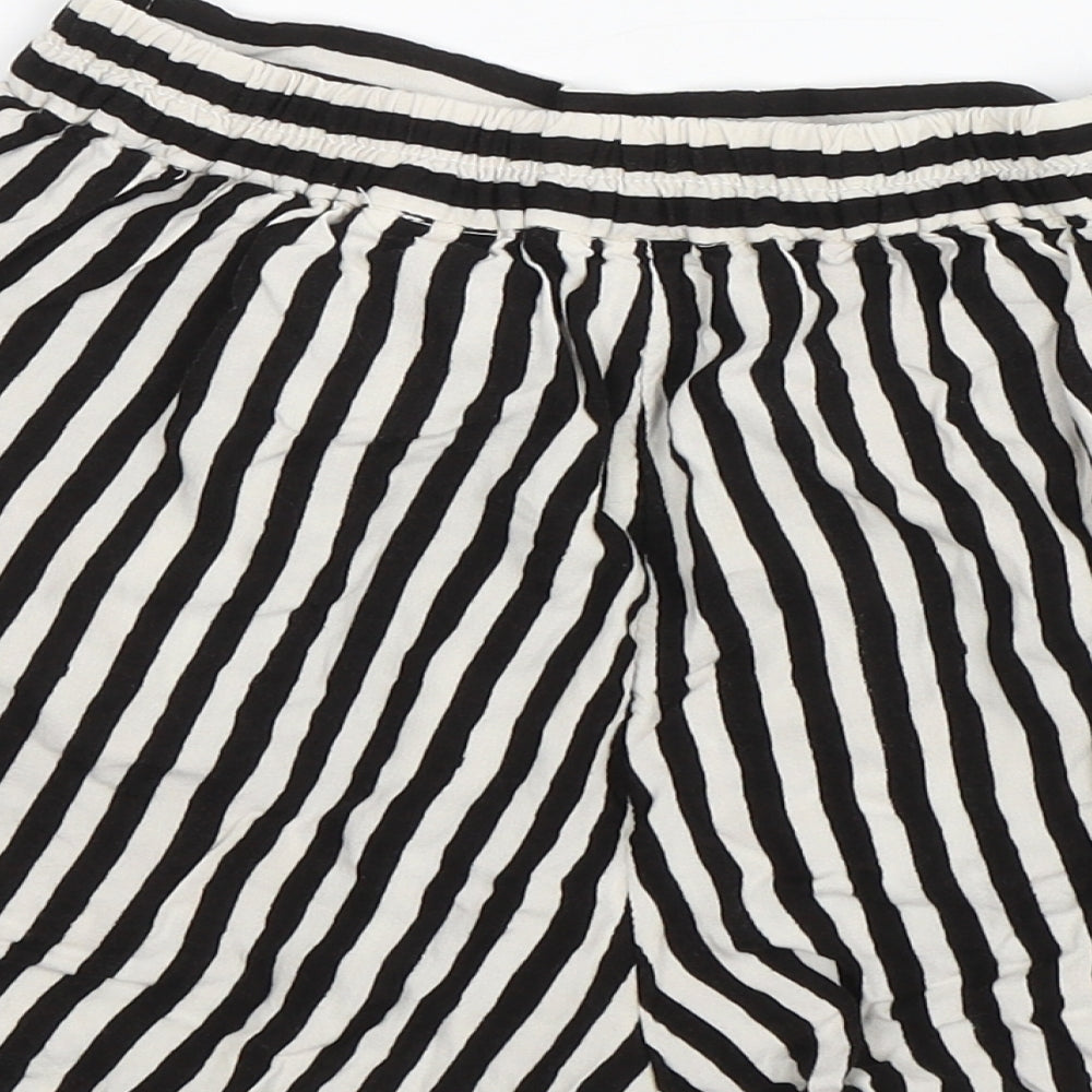 H&M Womens Black Striped Culotte Shorts Size 6