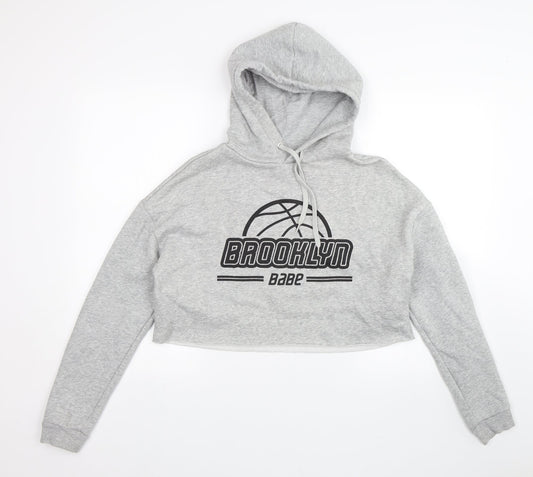 Womens UK Size S Divided Grey Pullover Hoodie