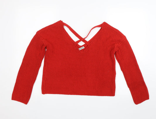 Divided Womens Red Pullover Jumper Size XS