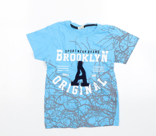 Macca Boy Boys Blue Basic T-Shirt Size 7 Years - Brooklyn