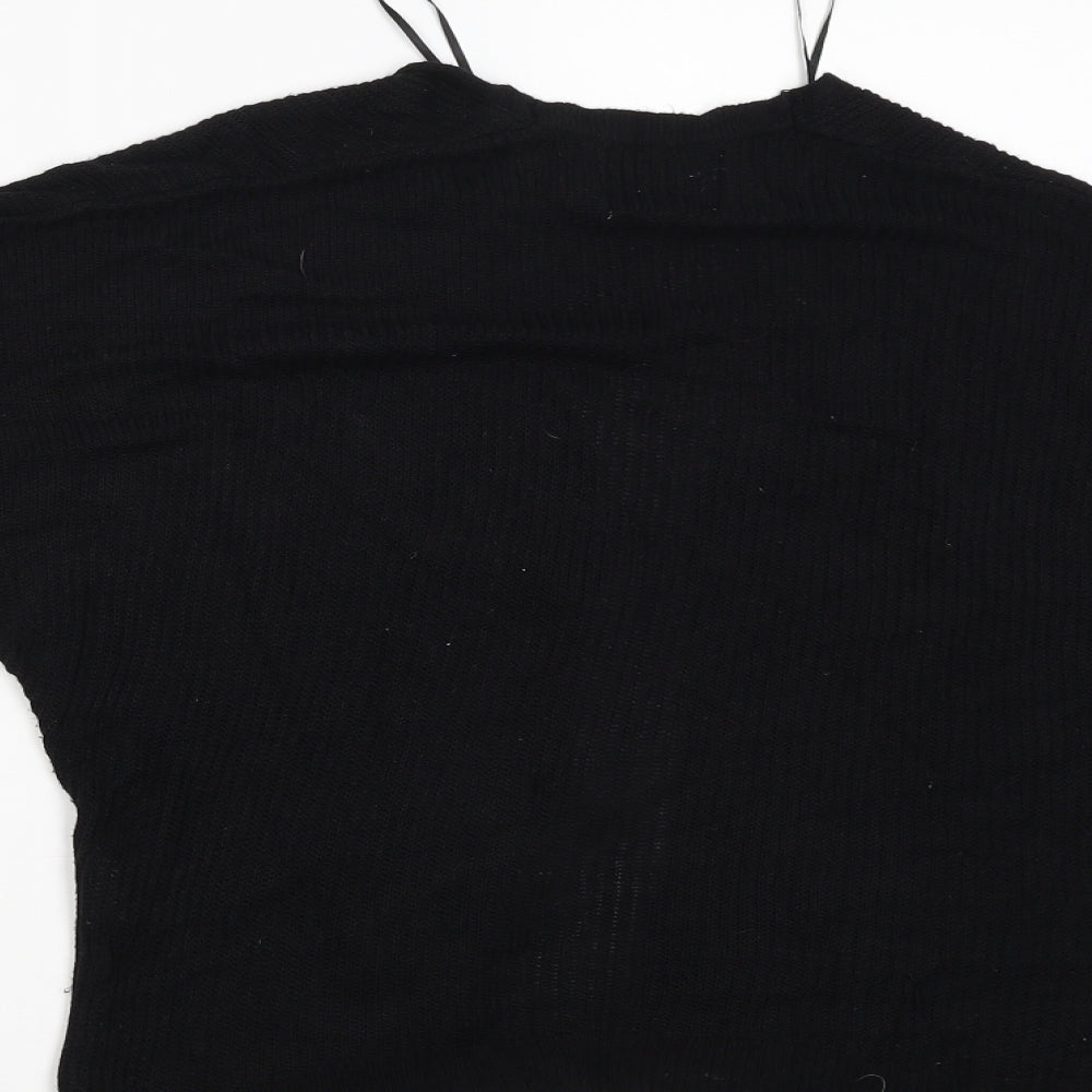 Womens UK Size S Papaya Black Cardigan Jumper