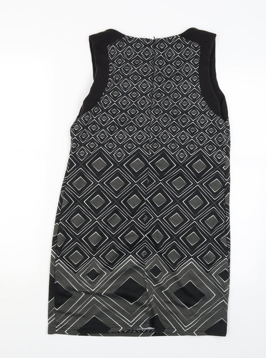 Mandi Womens Black Argyle/Diamond Tank Dress Size 12