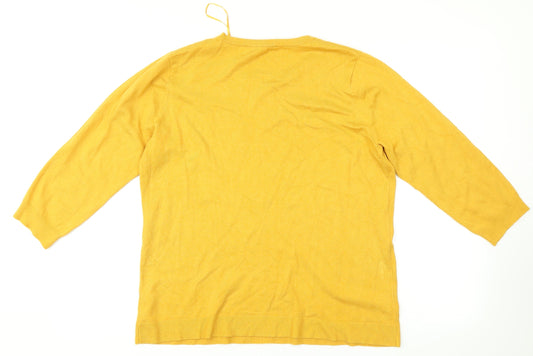 Love knitwear Womens Yellow Pullover Jumper Size 12