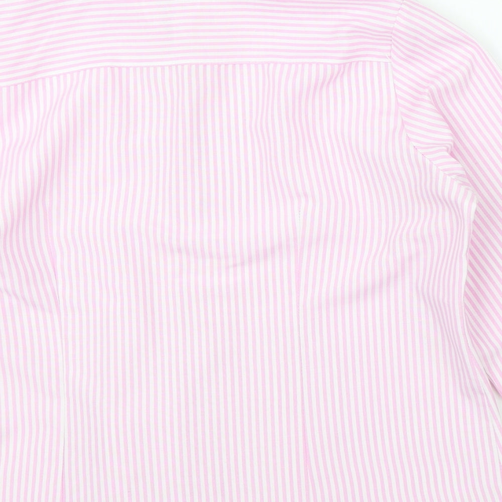Mens UK Size 46 Boteli Pink Button-Up Long Sleeve Casual Shirt