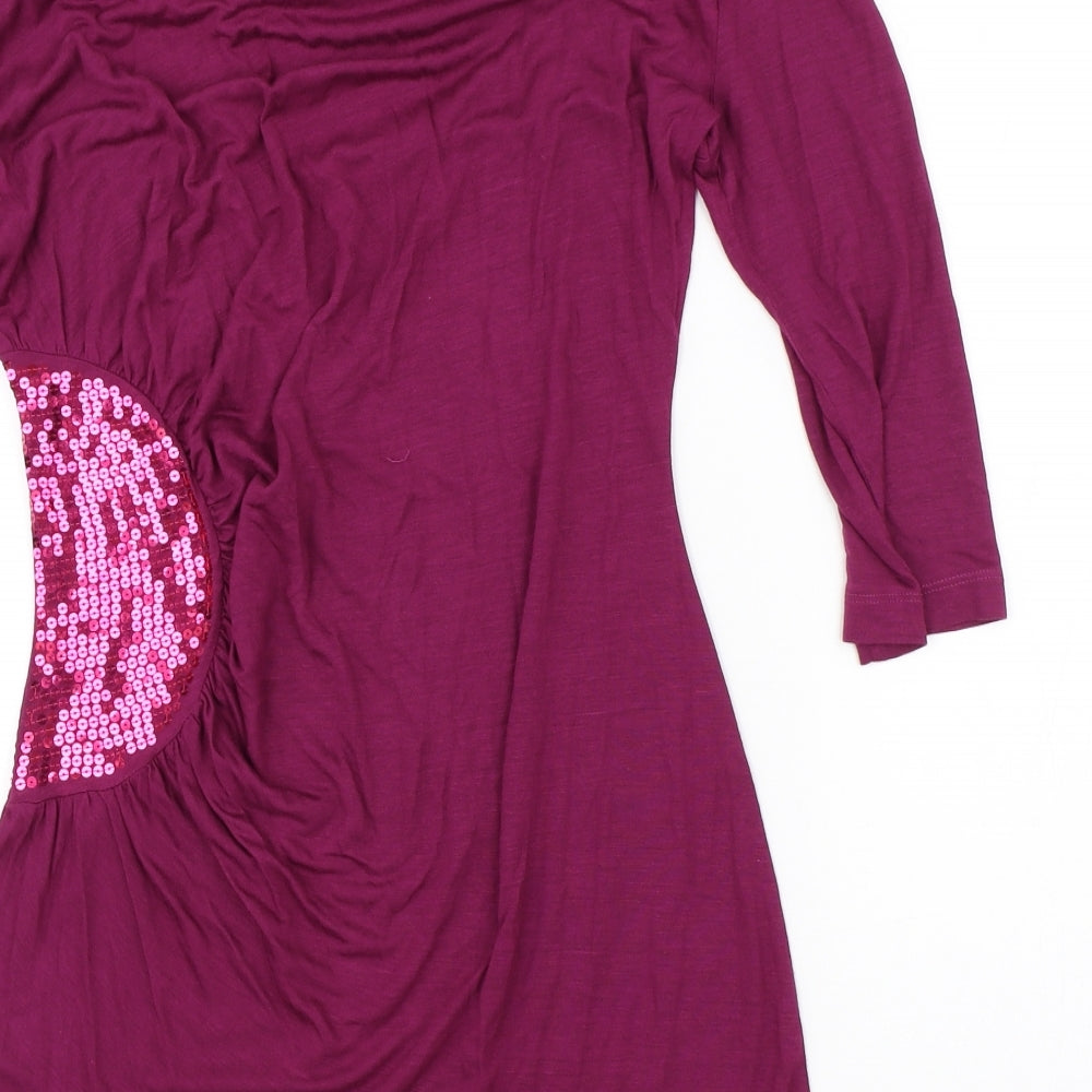 NEXT Womens Purple Shift Size 12 - cowl back