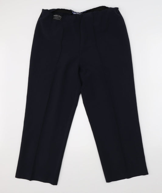 Womens UK Size 14 Sarah Hamilton Regular Fit Dress Pants Blue Trousers