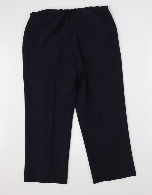 Womens UK Size 14 Sarah Hamilton Regular Fit Dress Pants Blue Trousers