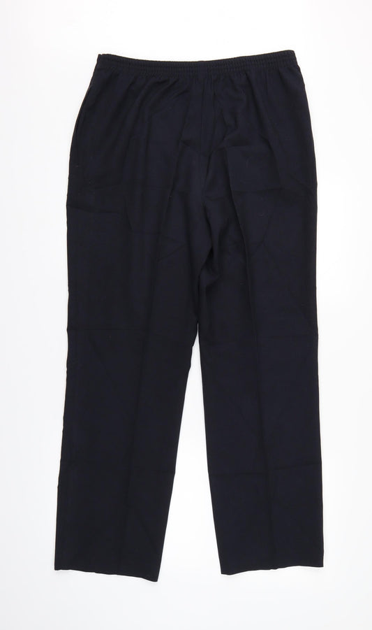 M&S Womens Blue Trousers Size 14 L32 in