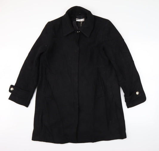 Womens UK Size M MNG Black Overcoat