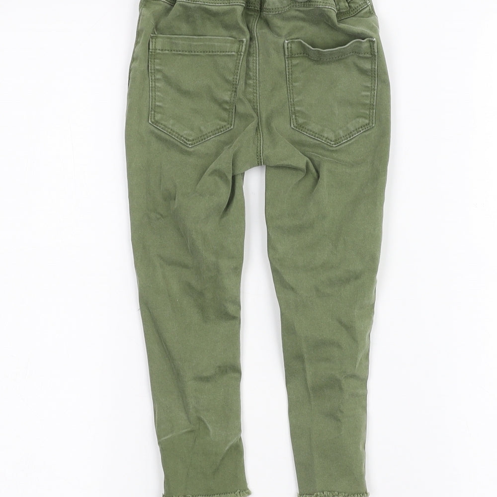 Brand and care label for Denim & Co. boys’ green skinny jeans, size 2-3, years