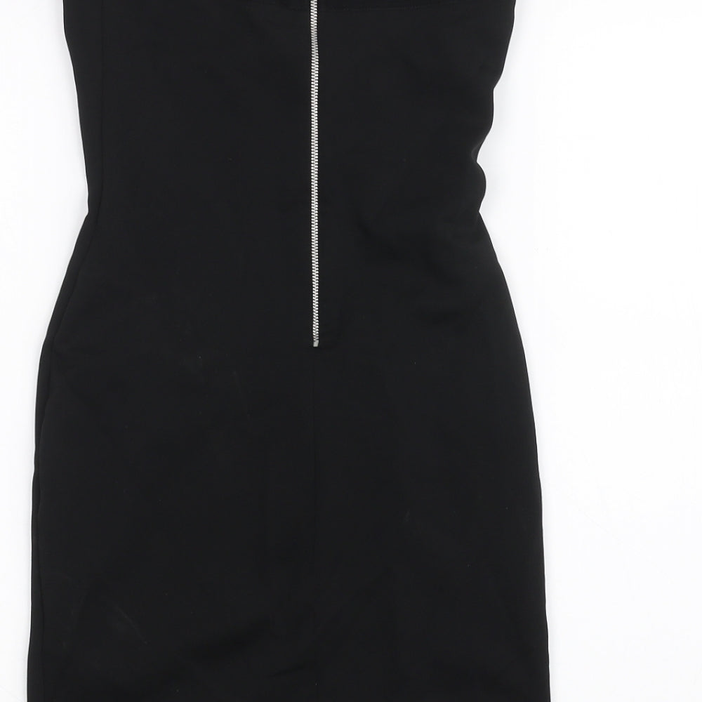 Topshop Womens Black Floral Pencil Dress Size 8