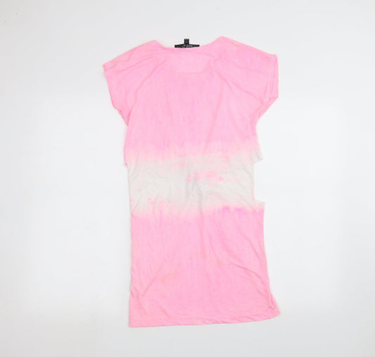 Womens UK Size 6 Topshop Pink Basic T-Shirt