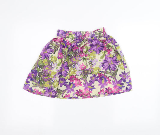 River Island Womens White Floral A-Line Skirt Size 8