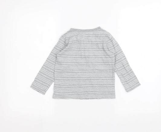 Gap Girls Grey Striped Basic T-Shirt Size 3 Years