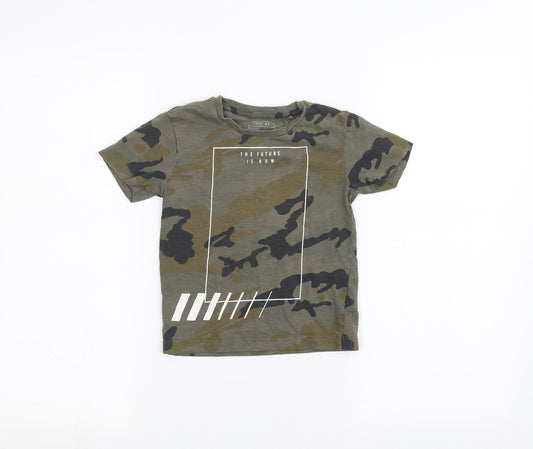 NEXT Boys Green Camouflage Basic T-Shirt Size 3 Years