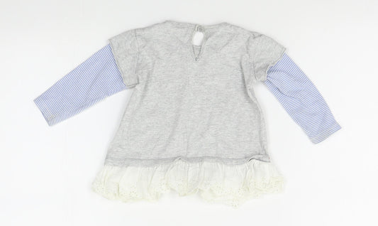 NEXT Girls Grey Basic Blouse Size 6-9 Months