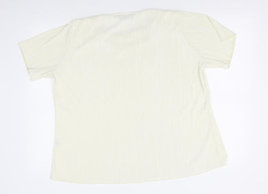 Womens UK Size 2XL Forever Ivory Basic Blouse