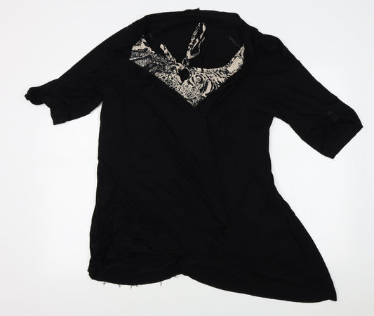 Womens UK Size 20 Preworn Black Wrap Jumper