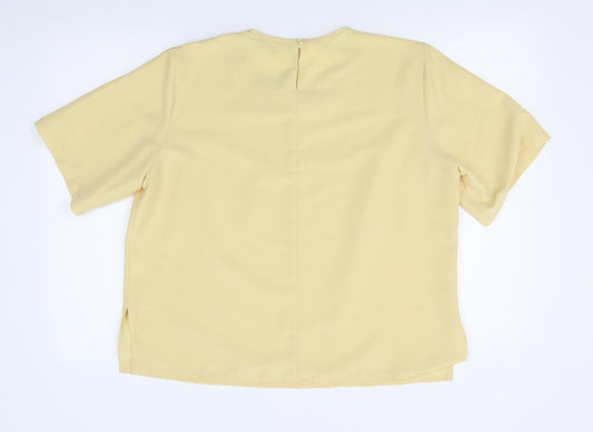 Daxon Womens Yellow Basic Blouse Size 18