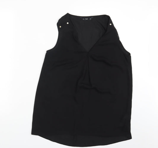 Womens UK Size 12 F&F Black Basic Blouse