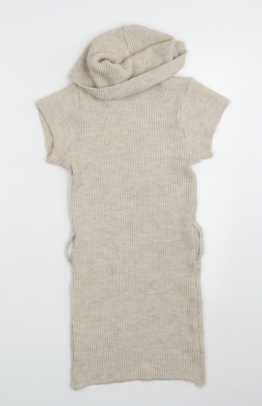 Womens UK Size S Quiz Beige Pullover Jumper