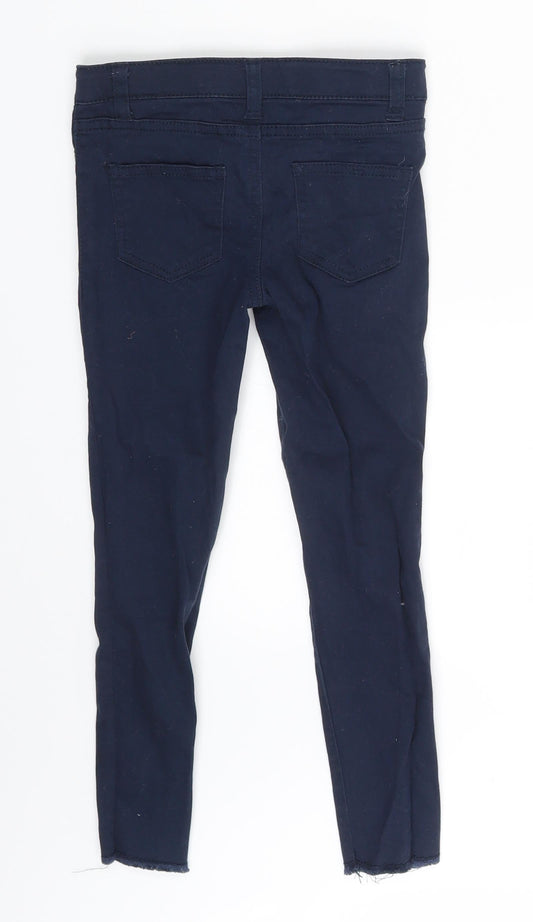 Denim & Co. Girls Blue Denim Skinny Jeans Size 6-7 Years - Inside Leg 18 Inches