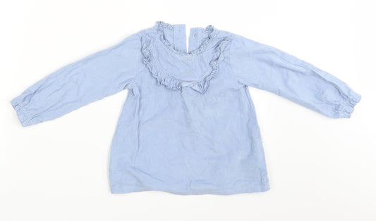 M&S Girls Blue Shirt Dress Size 18-24 Months