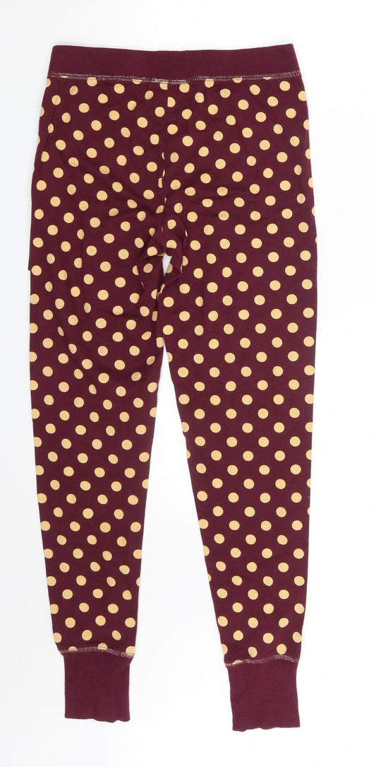 LOVE TO LOUNGE Womens Purple Polka Dot Sweatpants Trousers Size 6 L26 in