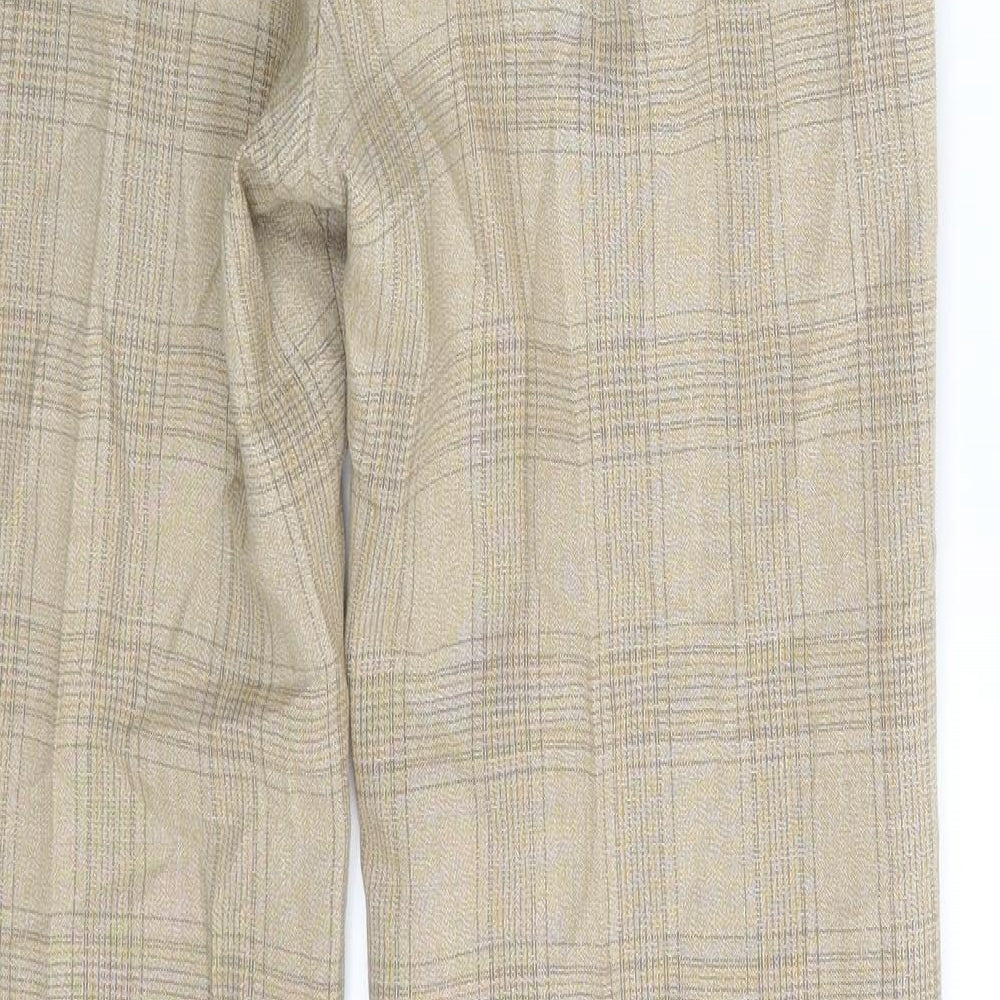 C&A Womens Beige Check Dress Pants Trousers Size 30 in L30 in
