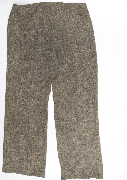 Womens UK Size One Size Dunnes Stores Regular Fit Dress Pants Beige Trousers