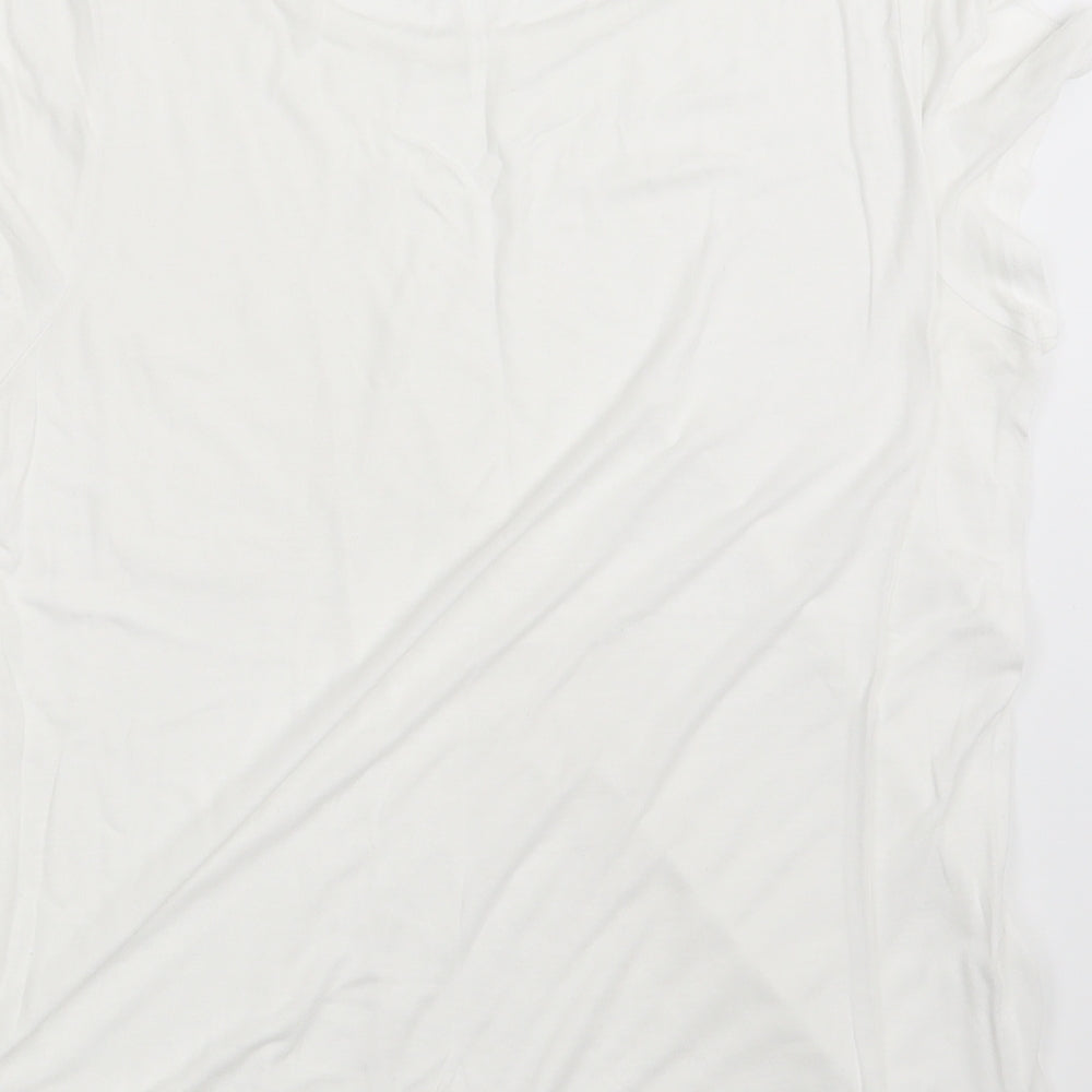 Divided Womens White Basic T-Shirt Size M
