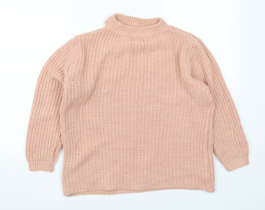Aprcot Womens Pink Knit Pullover Jumper Size S