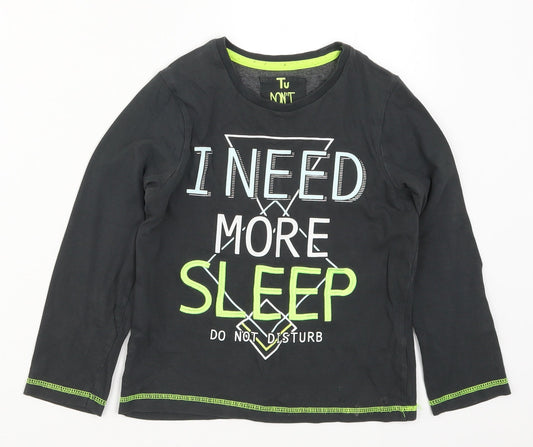 TU Boys Grey Solid Pyjama Top Size 6-7 Years - Need More Sleep
