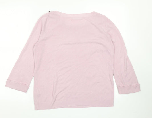 M&S Woman Womens Pink Knit Pullover Jumper Size 14