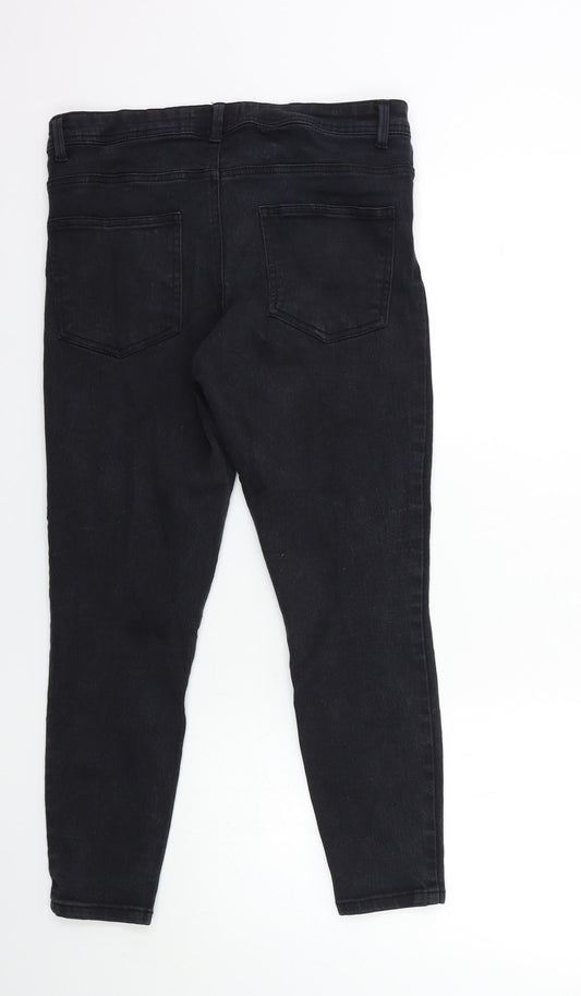 Denim & Co. Womens Black Denim Skinny Jeans Size 14 L25 in