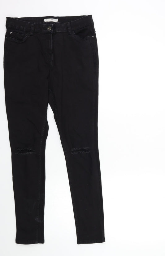 Womens UK Size 10 Nutmeg Regular Fit Skinny Black Jeans
