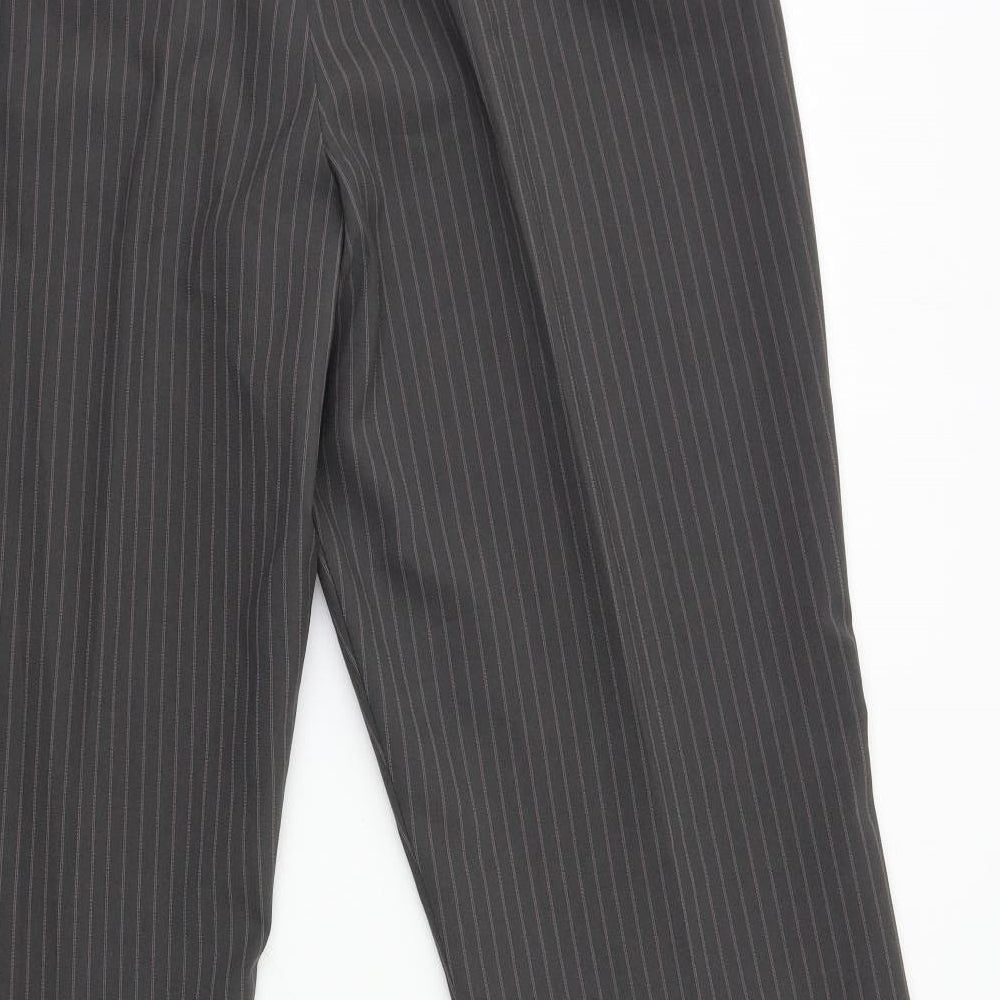 AMARANTO Womens Grey Striped Trousers Size 18 L30 in