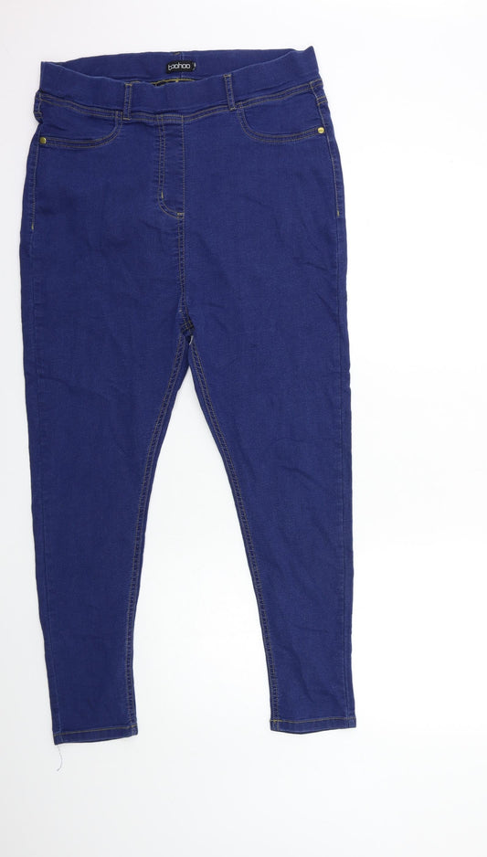 Womens UK Size 34 in Boohoo Regular Fit Jegging Blue Jeans