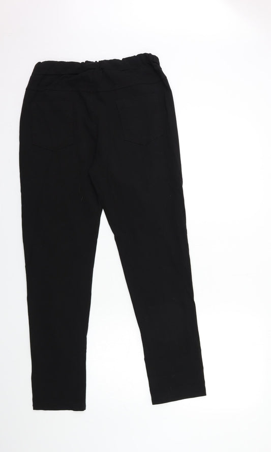 Womens UK Size 30 in Preworn Regular Fit Black Trousers