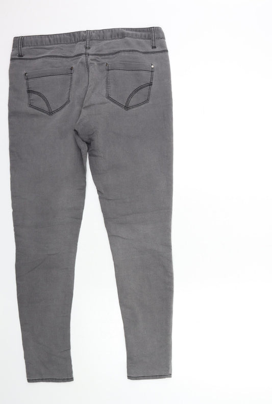 Denim & Co. Womens Grey Denim Skinny Jeans Size 12 L29 in