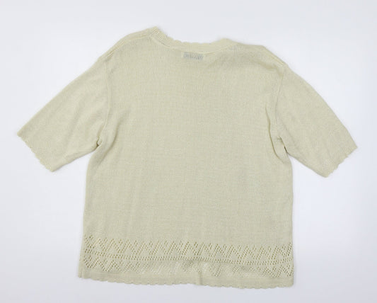 Heather Valley Womens Ivory Knit Pullover Jumper Size 16