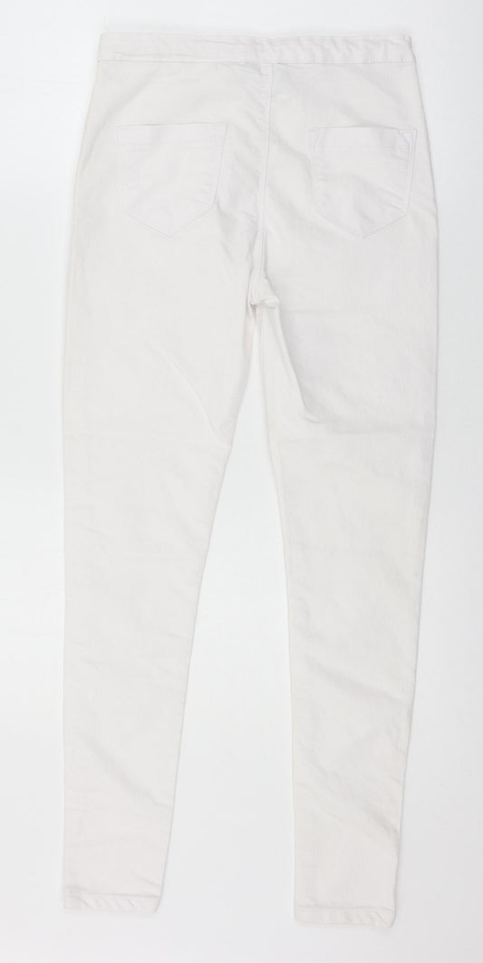 Womens UK Size 28 in Preworn Regular Fit Skinny White Jeans
