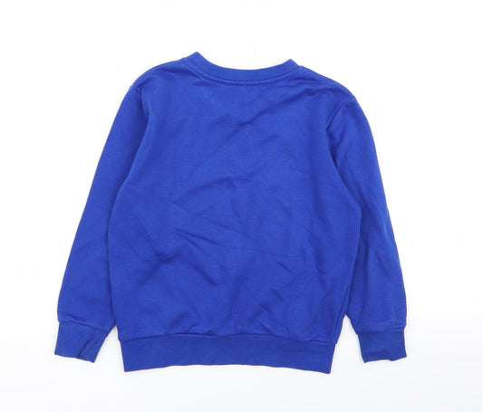 Asda George Boys Blue Pullover Jumper Size 5-6 Years