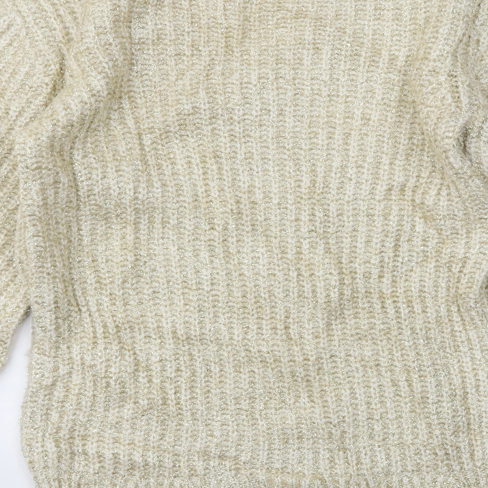 Womens UK Size 10 Preworn Gold Pullover Jumper