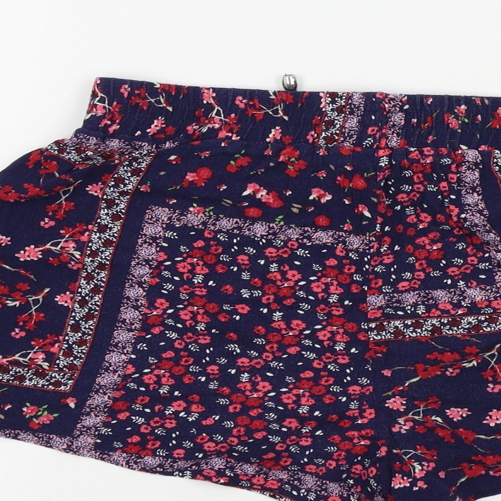 George Womens Blue Floral Bermuda Shorts Size 8