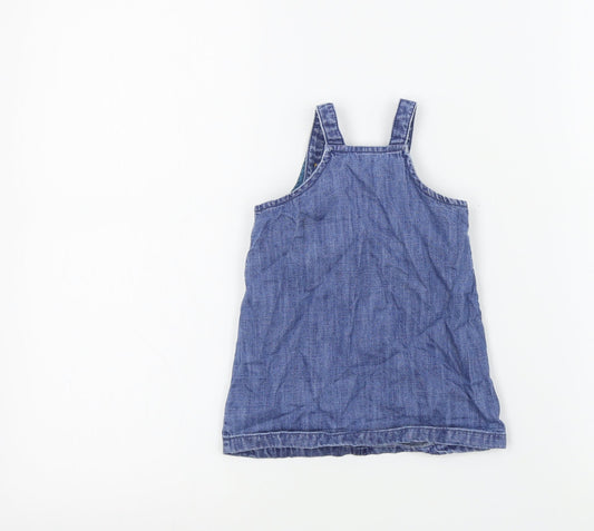 M&S Girls Blue Colourblock A-Line Size 6-9 Months