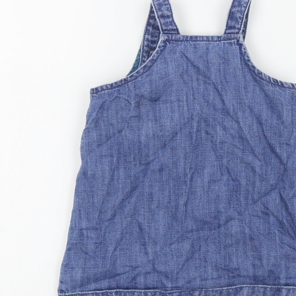 M&S Girls Blue Colourblock A-Line Size 6-9 Months